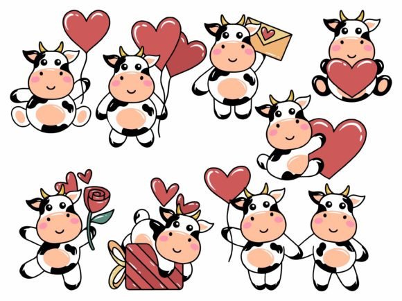 Cow Cartoon Cute for Valentines Day Review: A Heartwarming Embroidery Design