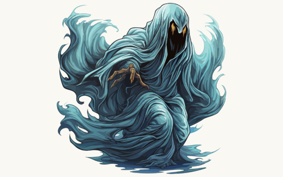 Ghost Illustration: A Versatile Embroidery Design for Creative Projects